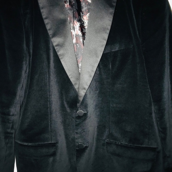 🖤 Structure Men Black Velvet Blazer L, Sold as is - Picture 7 of 7